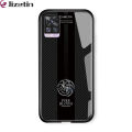 Jizetin for Vivo V20 Pro 5G Glass Back Cover Dargon Logo For Boys Glossy Tempered Glass Shockproof Soft Edge Phone Cases. 
