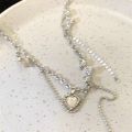 Romantic Peach Heart Sweet Cool Thorn Love Pearl Necklace Women's Advanced Design Sense Special Interest Light Luxury Personalized Clavicle Chain Fashion. 