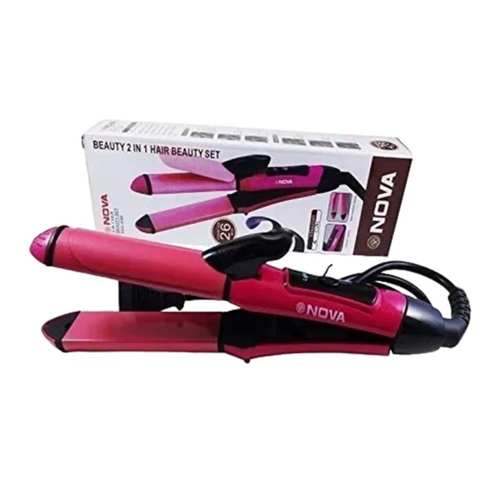 NOVA Hair Straightener Curler Switch Nano Ceramic coating Daraz.pk