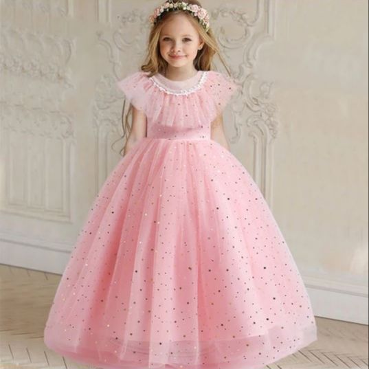 Kids%20Girls%20Beautiful%20elegant%20pink%20long%20gown%20dress%20children%20Maxi%20frock%20wedding/party/birthday/eid/events%20-%20Image%202