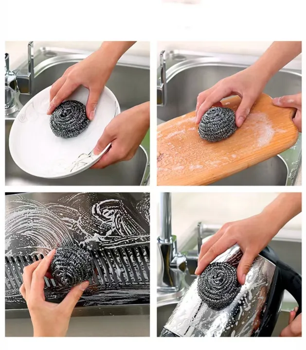 Stainless%20steel%20wire%20ball%20wash%20dishes%20Pack%20Of%2012%20Pcs%20-%20Image%202