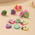 Multi-style Colorful Fruit Flower Cartoon Geometric Crystal Stud Earrings Set For Women Girls Alloy Earrings Jewelry Gifts. 