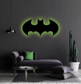 Wooden Batman Logo LED Wall Lamp/ SILHOUTTE - Bat Cave Night Light for Comic Lovers | Kids Room & Gaming Setup LED WALL Decor | Gift for DC Fans (Trendy 3D Wooden LED Lamp)------BY ------ InsideDecors (ID). 