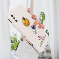 AMORVOR for Samsung Galaxy A11 M11 Back Cover Cartoon Astronautn Side design Soft Case Liquid Silicone Phone Cases. 