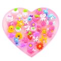 36Box Mixed Color Cute Rings Children's Day Jewelry Plastic Kids Ring for Girls with Mixed Style Animal Fruit as Gifts. 