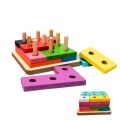 Wooden Assembling & Stacking Blocks Puzzle. 