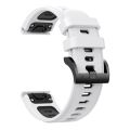 For Garmin Fenix 5X Plus 26mm Two-Color Sports Silicone Watch Band. 
