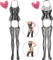 Full Body Stocking for Women – Black Flexible Nightwear, Sexy Fishnet Bodysuit, Free Size, Random Designs. 