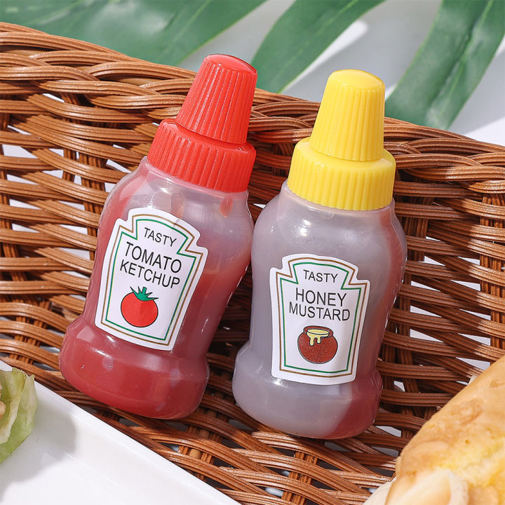 2pcs/set 25ML Mini Tomato Ketchup Bottle Portable Small Sauce Container ...