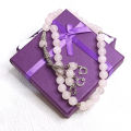 Natural Rose Quartz Stone Tasbih 33 beads Muslim women men rosary | Islamic Prayer tasbeeh with Metal fancy Chain & Gift Box. 