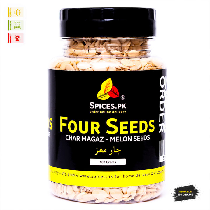 Premium%20Four%20Seeds%20(Char%20Magaz%20/%20Char%20Magaz)%20180g%20%E2%80%93%20Whole%20Melon%20Seeds%20for%20Baking,%20Garnishing%20&%20Traditional%20Sweets%20-%20Image%203