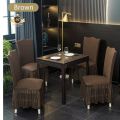 The Royal Bedding Chair cover Frilled Dining Chair Cover Protect Expensive Furniture best for home décor Pack Of 4 and 6. 