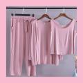 Woman Simple 3pec Loungewear sleeping night Suit for Girls. 