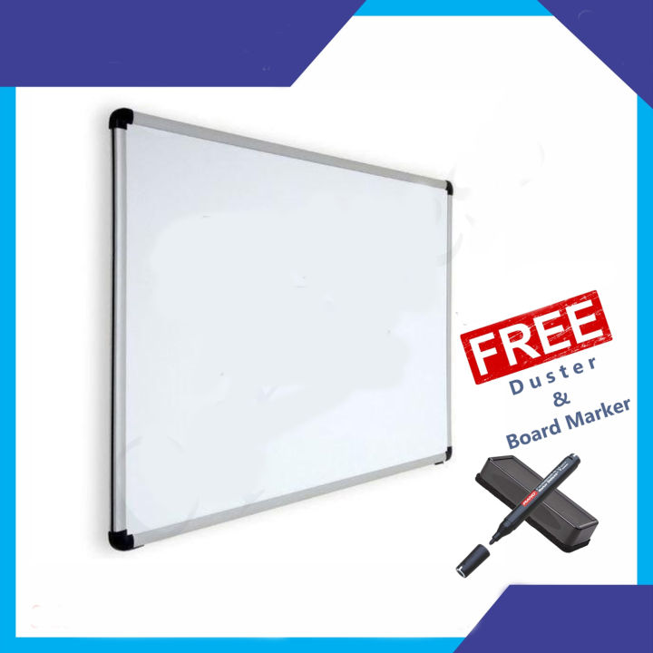 White board - Premium Quality with Free White Board Markers and Duster/ Whiteboard for Office, Home and School, Lightweight Aluminum Frame