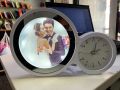 LED Magic Mirror Photo Frame with Digital Clock and Cable 16.5cm ABS Lens. 