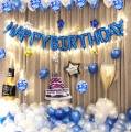 13 Blue Letter Happy Birthday Balloon 16 Inch Solid Happy Birthday Decoration Foil Balloon For Birthday Party- Blue Letter Balloon  (Blue, Pack of 13). 
