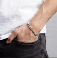 Hand bracelet for men , Chain Bracelet for Boys , Stylish & Trendy Heavy Metal Party Wear Hand Bracelet , Silver Hand Bracelet Boys. 