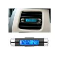 2 in 1 Blue/Backlight Car Digital LCD Temperature Thermometer Auto Clock Indoor Electronic. 