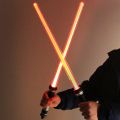 2-in-1 Lightsaber Creative LED Flashing with Sound Cosplay Prop Kids Toy sier & black. 