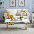 center table side table for living room  wooden marble texture powder coated paint Modern Luxury Living Room Table Gold Paint Finish. 