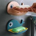 Fish Shape Soap Box Bathroom Drain Soap Holder Rack Self-Adhesive Wall Mounted Soap Tray Plate Bathroom Supplies Bathroom Gadge. 