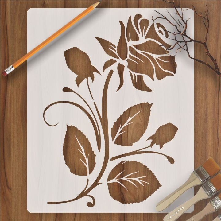 Rose Flower Stencil Airbrush Painting Art for DIY Home Decor and Scrapbooking Crafts Easy to Use Stencils for Custom Designs