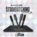 2-in-1 Hair Straightener Brush for Women | Ceramic Hot Comb with Fast Heating & Auto Shutoff | Anti-Scald Hair Styling Brush. 