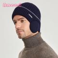 Cold Weather Beanie Hat Cozy Winter Beanie Hat for Men Women Warm Knit Wool Hat with Earflaps Fleece Lining Winter Thermal Hat. 