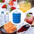 Ice Cube Mold Ice Trays, Large Silicone Ice Bucket, (2 in 1) Ice Cube Maker, Round,Portal Crushed Ice Cube Maker Silicone Bucket with Lid Makes Small Nugget Silicon Ice Cube Tray Molds for Soft Drinks Cocktail. 