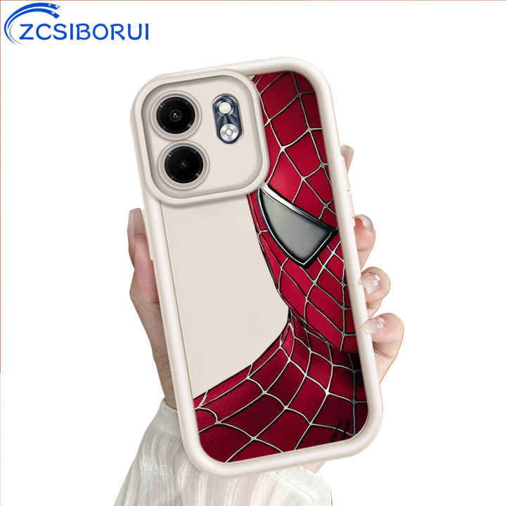 ZCSIBORUI for Infinix Smart 9 Hot 50i Back Cover Spider-Man Pattern Soft Camera Protection Rubber Square Ladder Phone Case