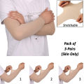 Bilal Online - Pack of 3-Pairs of Sleeves for Arms for Men and Women Protect from Sun Burn Scratches and Dust Stretchable Boys Arm Sleeve for Girls in Black White and Skin Free Size Fits All. 
