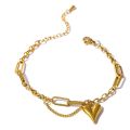 Yhpup Romantic Heart Pendant Necklace for Women High Quality Stainless Steel 18 K Metal Texture Choker Necklace Anniversary. 