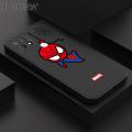 Hontinga for OPPO A15 A15S Case Cute Marvel Avengers Cartoon Spiderman Spider Man Phone Case Square Edge Silicone Cases Full Lens Cover Shockproof Protection Case. 