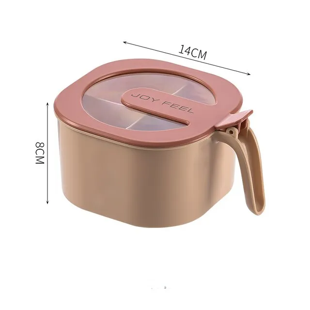 Modern Design 4 in 1 High Quality Grid Masala Plastic Box With 4 Spoons , Spice Box For Kitchen , Seasoning Spice Box Spice Rack Organizer , 4 Grid Spice Jar 4 Portions Spice Box