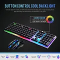 AOC KM100 Cool Backlit Keyboard and Mouse Combo Ergonomic Waterproof Keyboard Color Backlight for Computer PC Laptop  Extra 2% Off. 