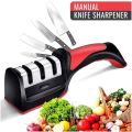 3-in-1 Knife Sharpener Set with Ceramic Peeler | 3-Stage Blade Sharpener & Non-Slip Handle. 