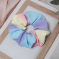 Large Rainbow Hair Scrunchies Elastic Hair Bands Ponytail Holder Multicloured Oversized Scrunchie Hair Tie For Girl Women. 