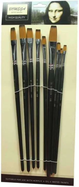 Bomega%20Flat%20Artist%20Paint%20Brush%20Set%20Of%209%20Black%20B%20801%20-%20Image%202
