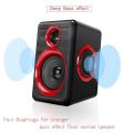 Computer Speaker with Heavy Bass,Subwoofer, Volume Control, 3.5mm Audio, USB Wired Powered Built-in Four Loudspeaker Diaphragm Multimedia Speaker for PC/Laptops/Desktop/BACER For Computer (Color - RED & Blue). 