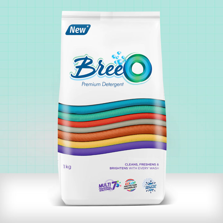 BreeO Premium Detergent Washing Powder 1 Kg - Cleans, Freshens ...