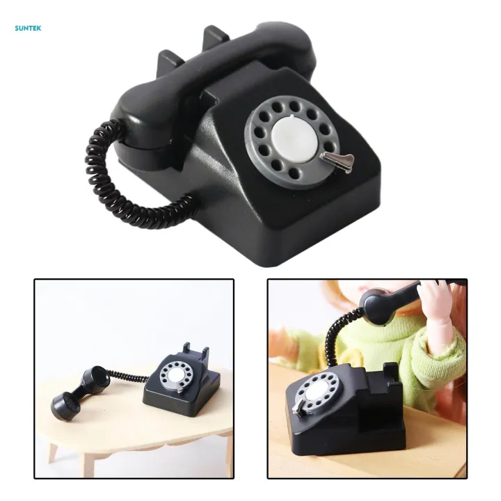 1/12%20Scale%20Miniature%20Telephone%20Model%20Pretend%20Play%20for%20Doll%20House%20Decor%20-%20Image%203