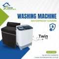 Original Washing Machine Cover Waterproof & Dustproof UV Coated- Fits Haier, Dawlance Top Load, Front Load, Twin Tub/ Double Tub Washing Machine Cover with Zipper - All Sizes & Models - Home Essentials. 