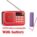 Portable Bluetooth FM Radio Speaker Mini Handheld Digital USB TF MP3 Player Support 18650 Battery 3.5mm Headphone. 