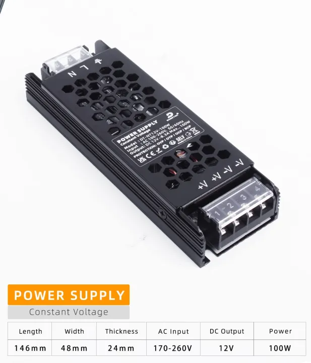 DUSKTEC%20LED%20Driver%2012V%20100W%20LED%20Transformer,%20Slim%20LED%20Power%20Supply%208.33A,%20AC%20240V%20to%2012V%20DC%20Constant%20Voltage%20Adapter,%20for%20LED%20Strip%20Light%20Cabinet%20Lights%20G4%20MR11%20MR16%20LED%20Bulbs%20-%20Image%203