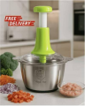 Stainless Steel Push Chooper, Hand Pat Chopper Food Processor, Hand Push Chopper Machine, Press Start, Home Appliances - Small Kitchen /Handheld Vegetable Chopper / Mincer / Mixer / BlenderFruits - Onion / Garlic Chopper - Payaz Cutter. 