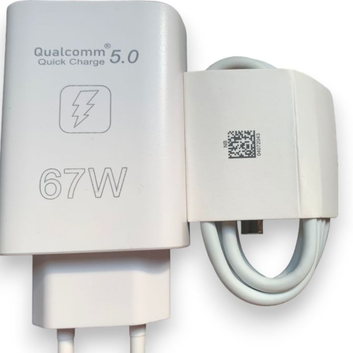 TECNO  Original Charger With 6 Ampere Type C cable Compatible For Vivo And Other Android which supports type c cable