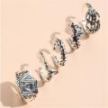 Retro Ring Unique Fashion Exaggerated Punk Ring 5PCS Set Men's Ring for Goth Jewelry Gift-giving Streetwear Fashionistas Punk Enthusiasts Accessorizing. 