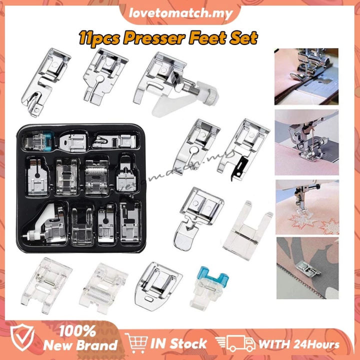 11pcs SET TAPAK MESIN PORTABLE Tapak Tepi Tapak overcast Tapak zip solok Tapak Baby seam Presser Foot Sewing Foot Presser Foot NEW