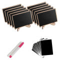 Mini Chalkboard Label Signs, 10 Pack Framed Easel Stand Wooden Blackboard for Buffet Food Signs, Wedding Place Cards. 
