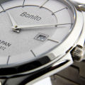 Bonito K-5131-ST-WHT Metal Band Men Watch. 